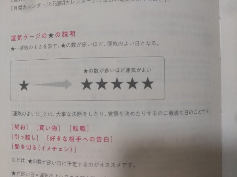 ゲッターズ飯田の手帳の運気ゲージの見方